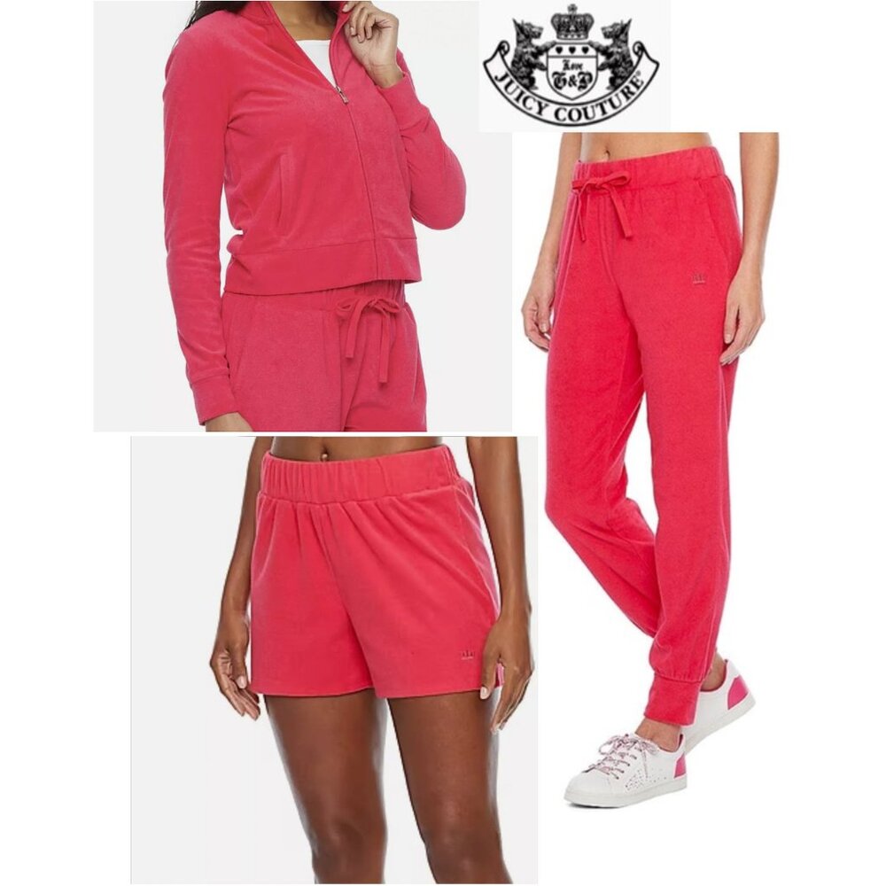 Juicy Couture Watermelon Terry Track Suit - 3 PIECES - Hoodie, Jogger, Shorts